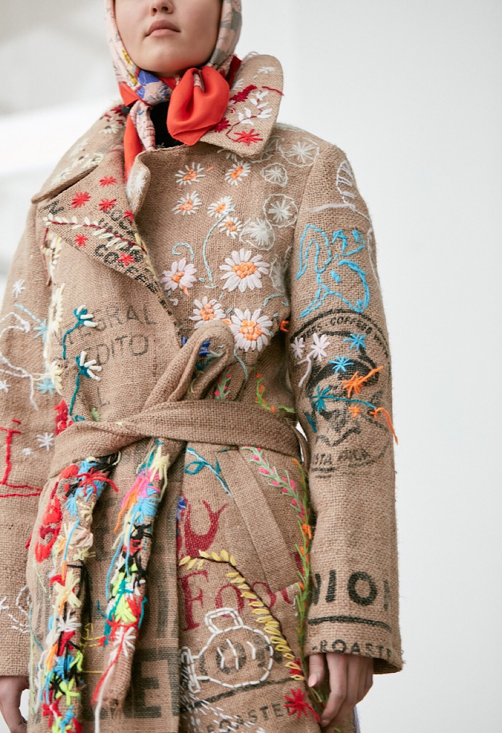 Alice Lee - Coffee Sack Coat With Embroidery